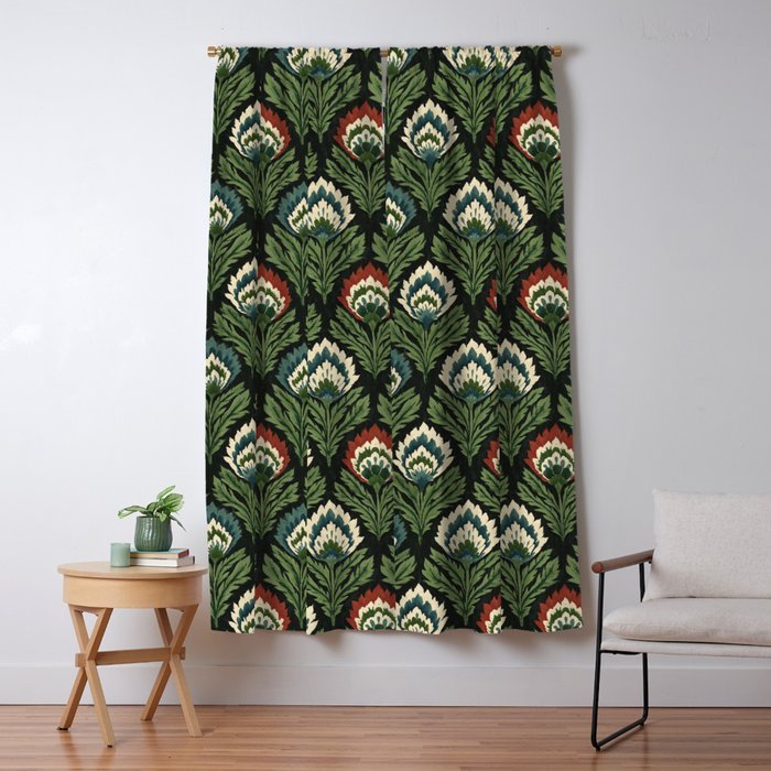 Vintage Floral Tapestry Pattern Window Curtain Gallery Image 5
