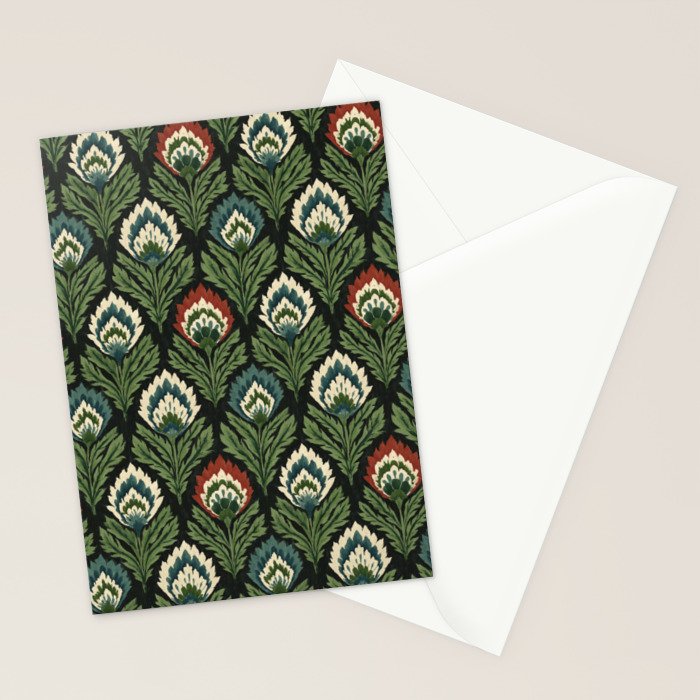 Vintage Floral Tapestry Pattern Stationery Card Gallery Image 2