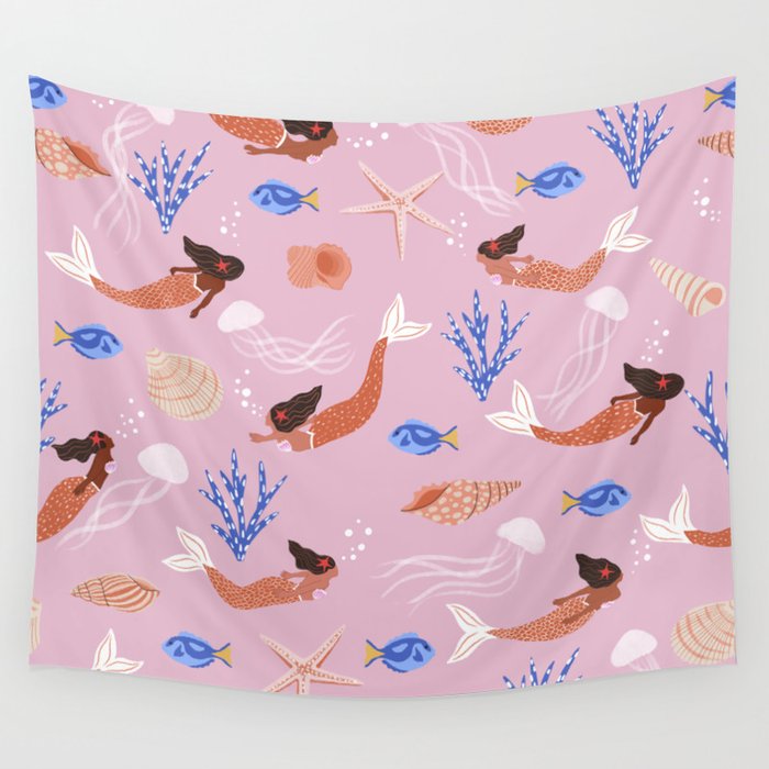 mermaids & Seashells Wall Tapestry Gallery Image 1