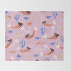 mermaids & Seashells Throw Blanket Gallery Image 2