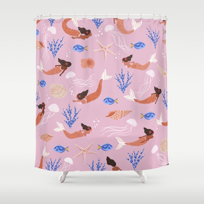 mermaids & Seashells Shower Curtain Gallery Image 1