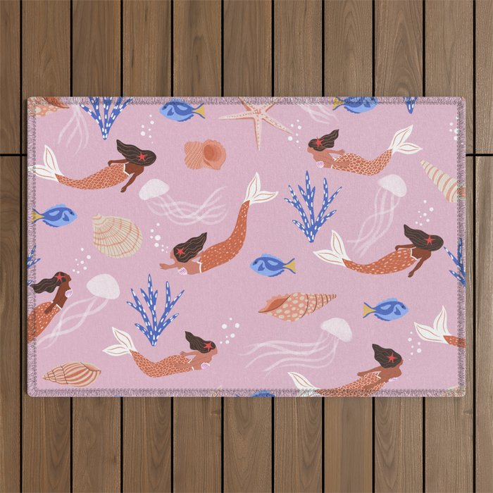 mermaids & Seashells Outdoor Rug Gallery Image 1