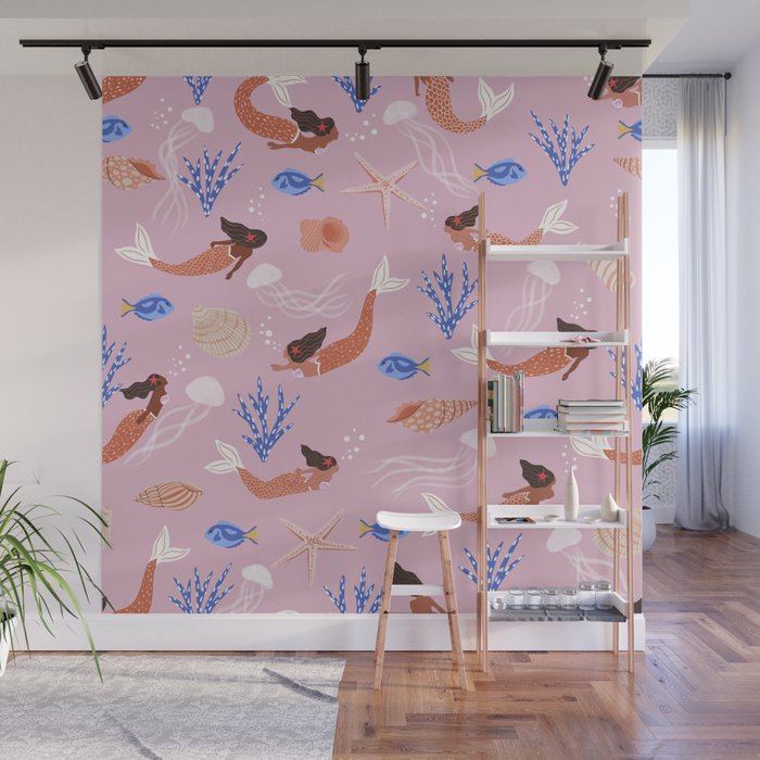 mermaids & Seashells Wall Mural Gallery Image 1