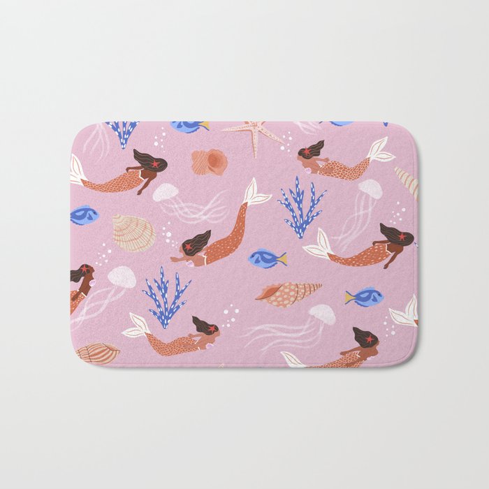 mermaids & Seashells Bath Mat Gallery Image 1