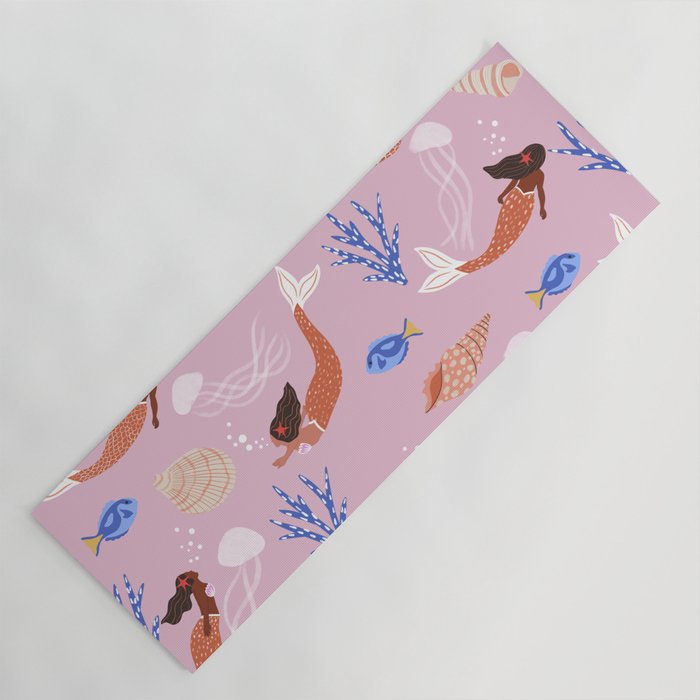 mermaids & Seashells Yoga Mat Gallery Image 1