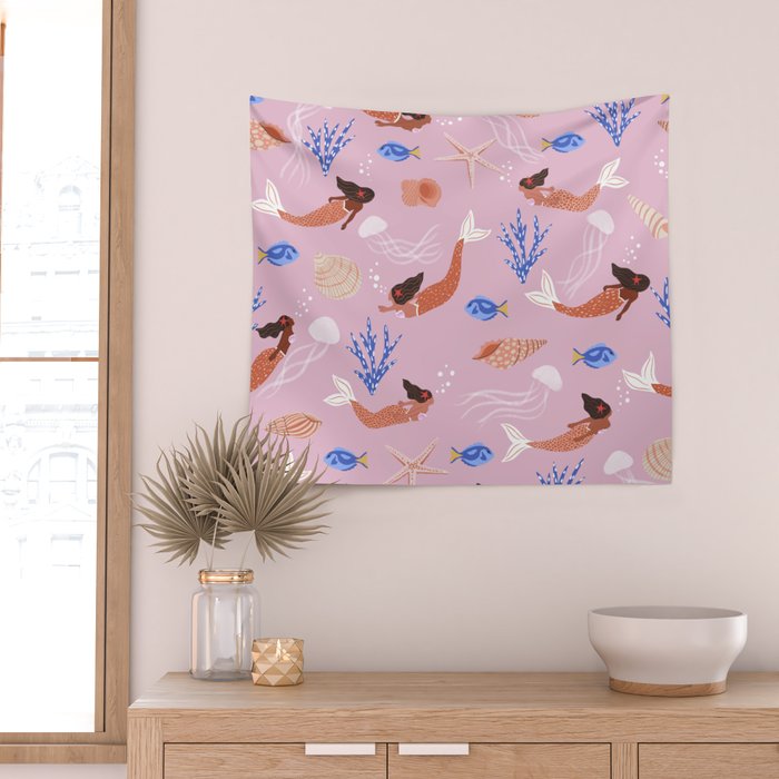 mermaids & Seashells Wall Tapestry Gallery Image 2