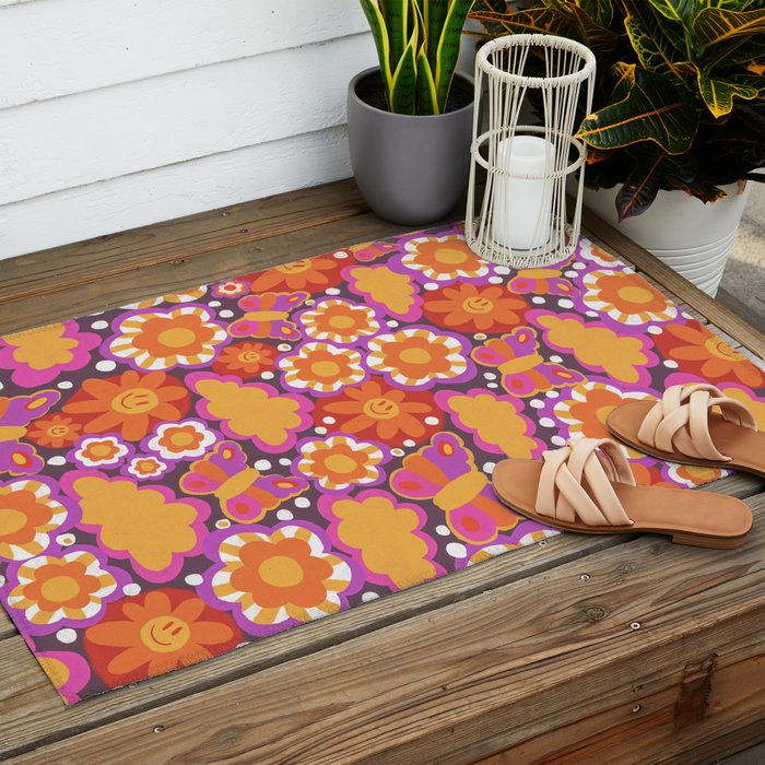 Butterfly world Outdoor Rug Gallery Image 2