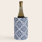 Blue tile brushstroke pattern Wine Chiller Gallery Image 3