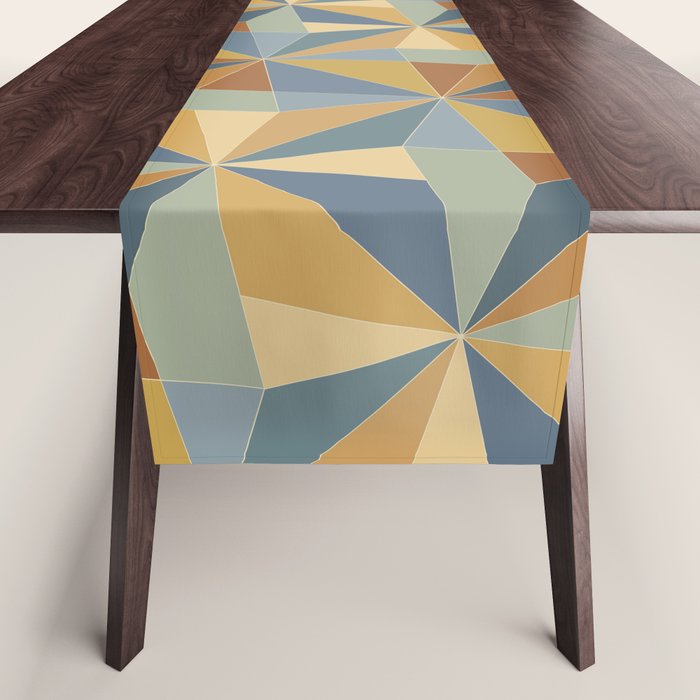 Kaleidoscope Tile Pattern III Warm Earthy Summer Table Runner Gallery Image 1