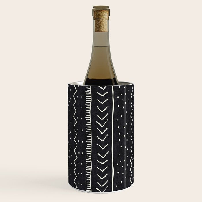 Cute Geometric Stripe in Black and White Wine Chiller Gallery Image 1