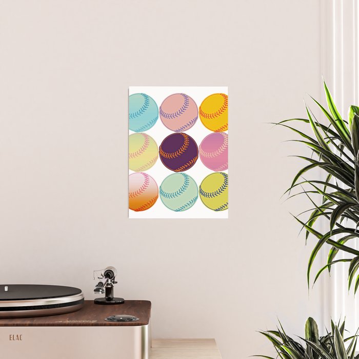 Pop Art Baseballs Poster Gallery Image 2