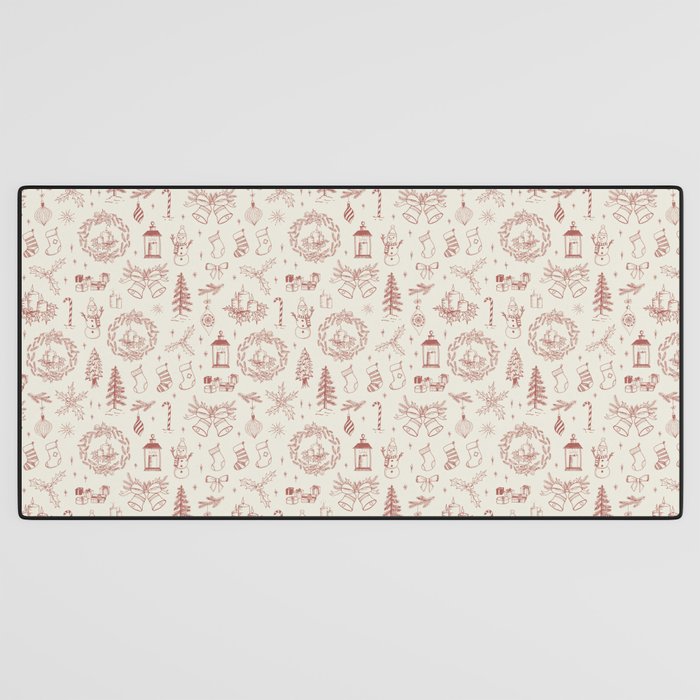 Christmas Toile // Vintage Red Desk Mat Gallery Image 3