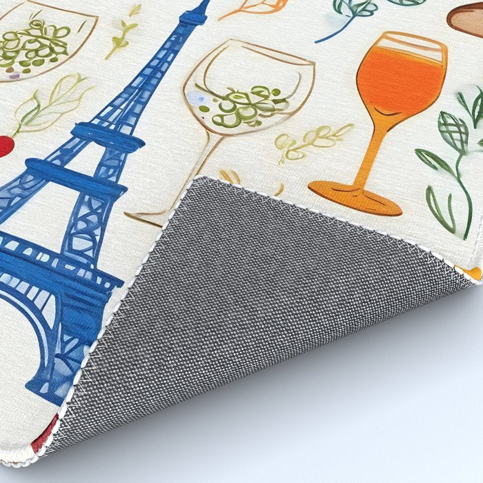 Paris Things, Travel Hand Drawn Doodles Sketch, Summer Vacation Colorful Bohemian Rug Gallery Image 4