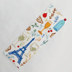 Paris Things, Travel Hand Drawn Doodles Sketch, Summer Vacation Colorful Bohemian Yoga Mat Gallery Image 1