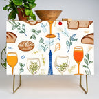 Paris Things, Travel Hand Drawn Doodles Sketch, Summer Vacation Colorful Bohemian Credenza Gallery Image 1