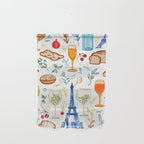 Paris Things, Travel Hand Drawn Doodles Sketch, Summer Vacation Colorful Bohemian Wall Hanging Gallery Image 1