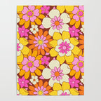 Vintage hand drawn flower art pattern Poster Gallery Image 4