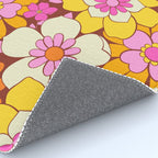 Vintage hand drawn flower art pattern Rug Gallery Image 4