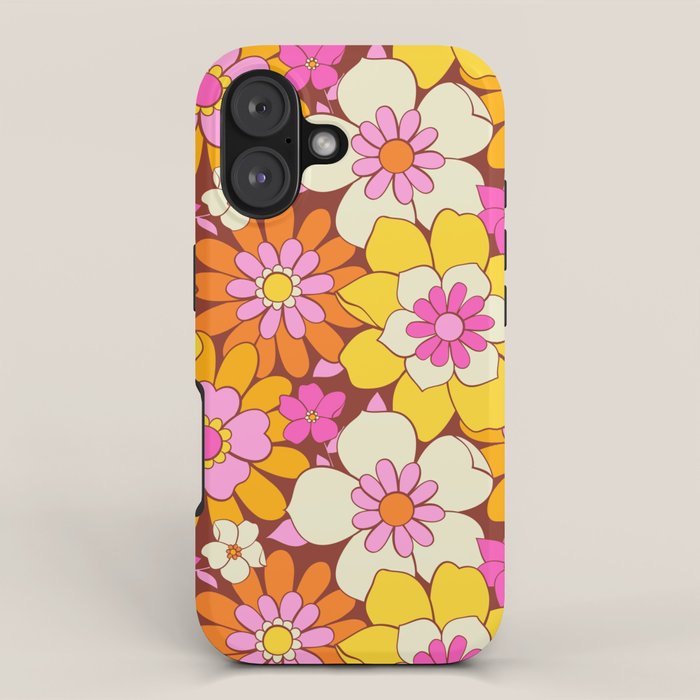 Vintage hand drawn flower art pattern iPhone Case Gallery Image 1