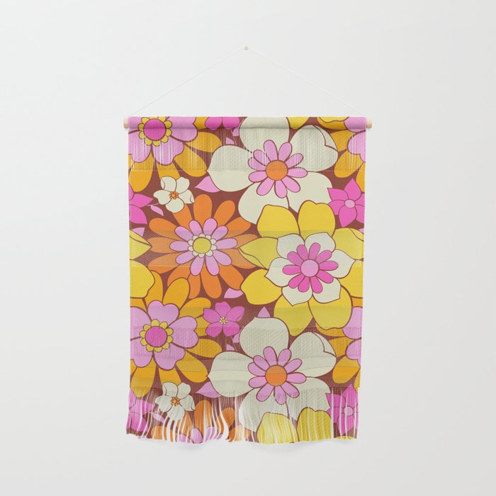 Vintage hand drawn flower art pattern Wall Hanging Gallery Image 1