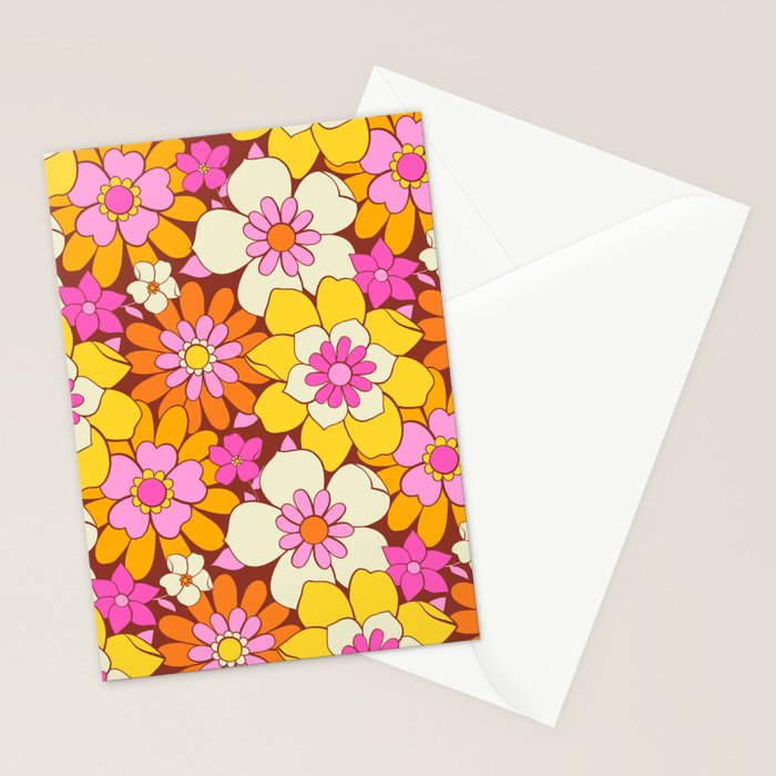 Vintage hand drawn flower art pattern Stationery Card Gallery Image 2