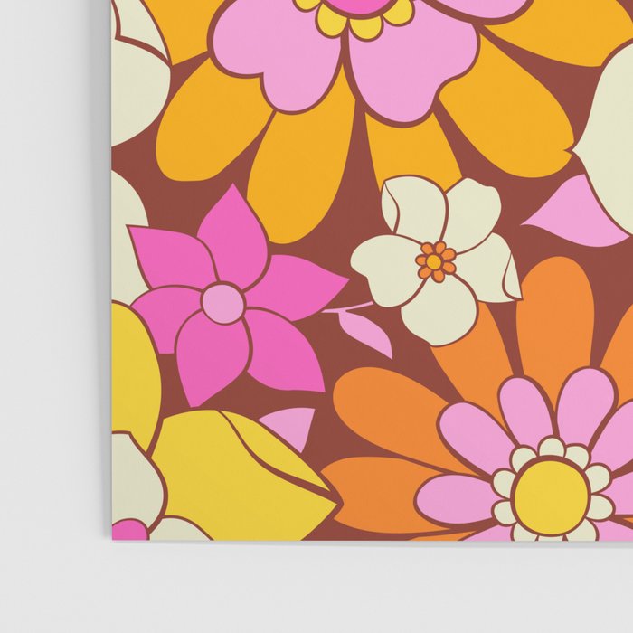 Vintage hand drawn flower art pattern Poster Gallery Image 3