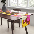 Vintage hand drawn flower art pattern Table Runner Gallery Image 2