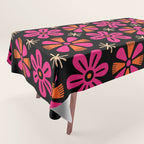 Retro Mid Century Modern Floral Pattern Tablecloth Gallery Image 1