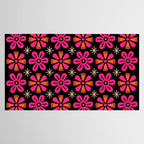 Retro Mid Century Modern Floral Pattern Tablecloth Gallery Image 2