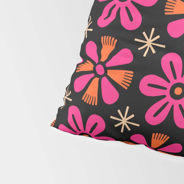 Retro Mid Century Modern Floral Pattern Pillow Sham Gallery Image 4