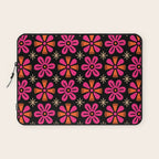 Retro Mid Century Modern Floral Pattern Laptop Sleeve Gallery Image 1