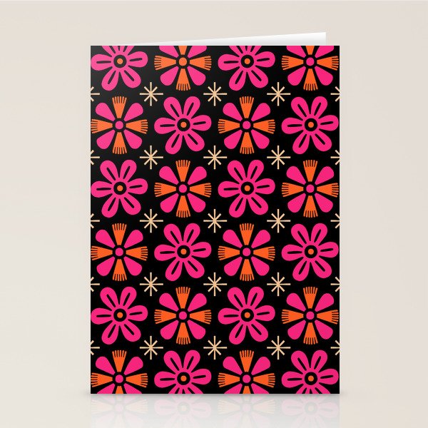 Retro Mid Century Modern Floral Pattern Stationery Card Gallery Image 2