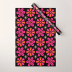 Retro Mid Century Modern Floral Pattern Wrapping Paper Gallery Image 1