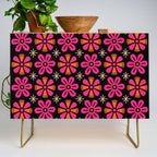 Retro Mid Century Modern Floral Pattern Credenza Gallery Image 1
