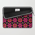 Retro Mid Century Modern Floral Pattern Laptop Sleeve Gallery Image 2