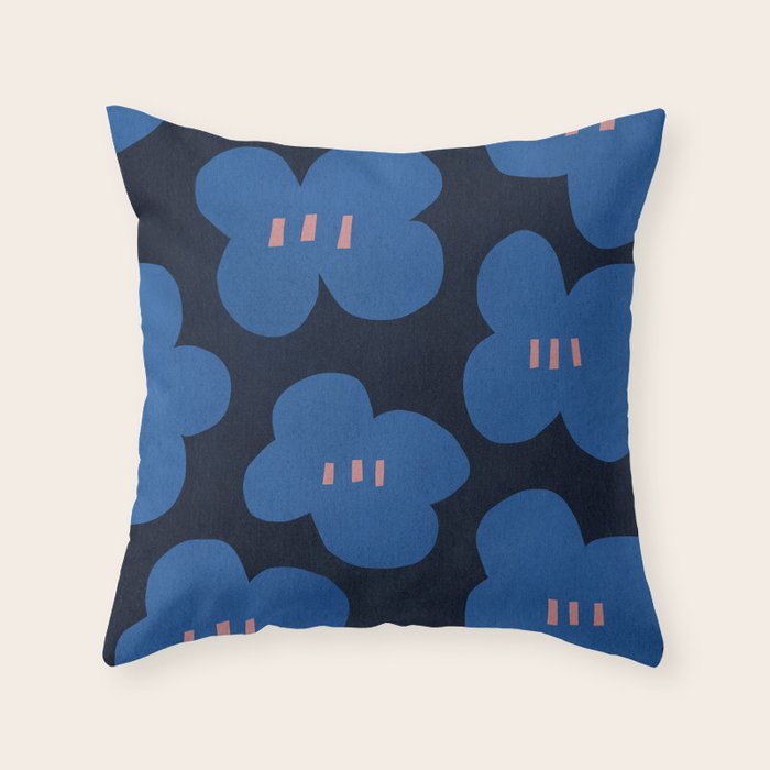 HEY-floral  Throw Pillow Gallery Image 1