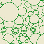 Cheerful Doodle Flowers Green and Cream Pattern Coffee Mug Gallery Image 2