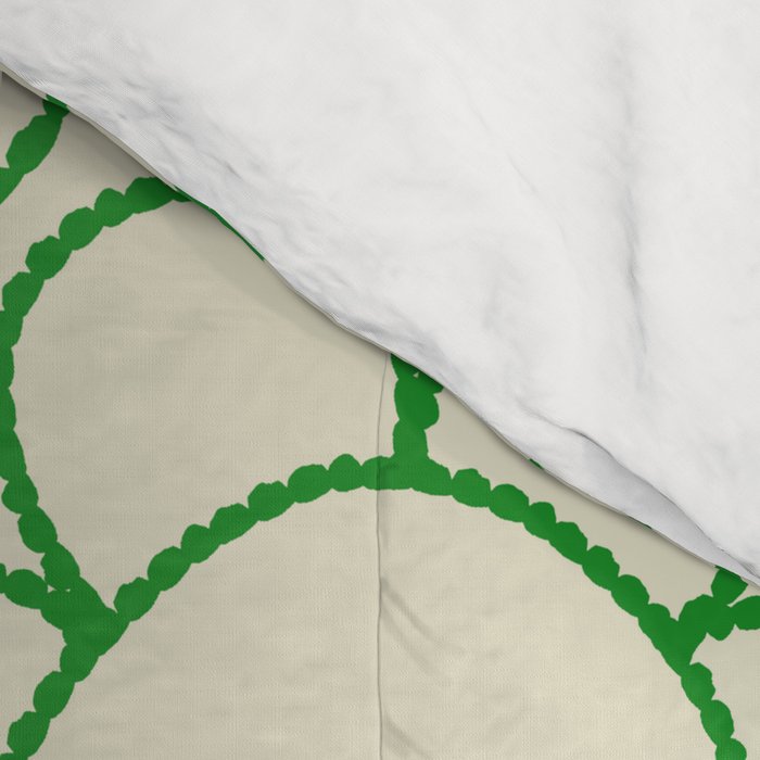 Cheerful Doodle Flowers Green and Cream Pattern Comforter Gallery Image 4