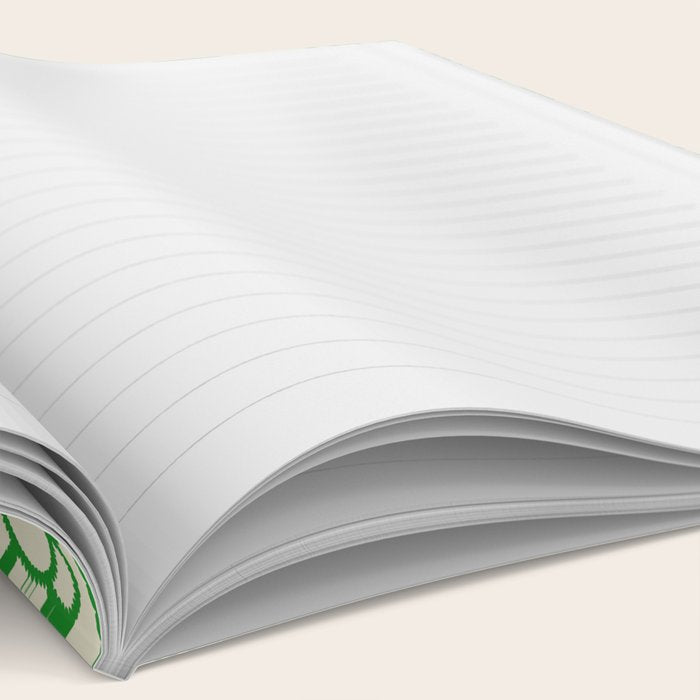 Cheerful Doodle Flowers Green and Cream Pattern Notebook Gallery Image 2