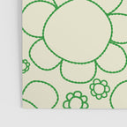 Cheerful Doodle Flowers Green and Cream Pattern Poster Gallery Image 3