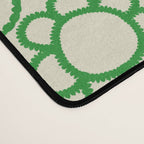 Cheerful Doodle Flowers Green and Cream Pattern Desk Mat Gallery Image 4