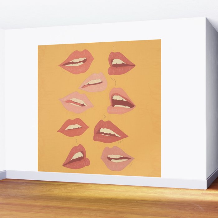Playful Lips Wall Mural Gallery Image 2