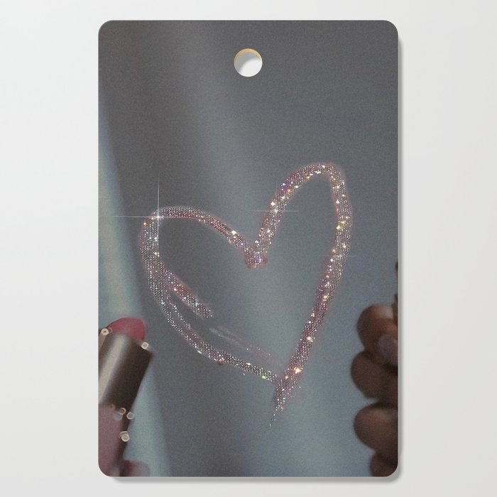 I LOVE YOU | glitter | love | heart | lipstick | mirror | collage | fashion | glam | pink | cute | art | wall | photo  Cutting Board Gallery Image 1