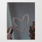 I LOVE YOU | glitter | love | heart | lipstick | mirror | collage | fashion | glam | pink | cute | art | wall | photo  Poster Gallery Image 4