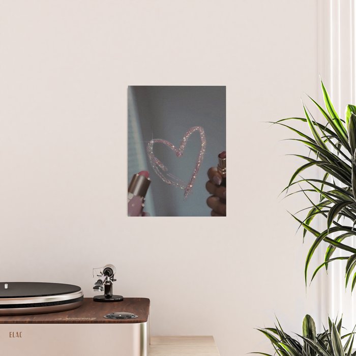 I LOVE YOU | glitter | love | heart | lipstick | mirror | collage | fashion | glam | pink | cute | art | wall | photo  Poster Gallery Image 2