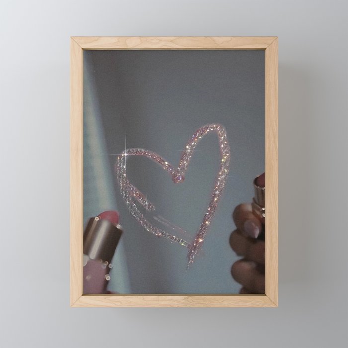 I LOVE YOU | glitter | love | heart | lipstick | mirror | collage | fashion | glam | pink | cute | art | wall | photo  Mini Art Print Gallery Image 1