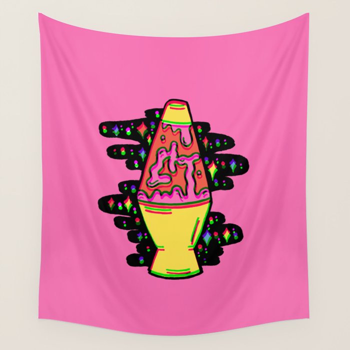 Lit Lava Lamp in pink in 3D Wall Tapestry Gallery Image 4