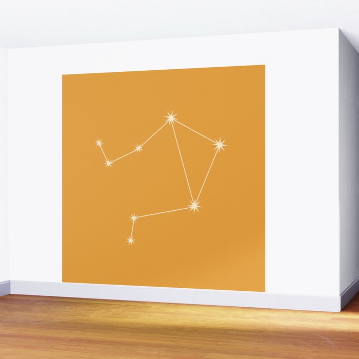 Libra Zodiac Star Constellation Line Art Peach Orange Wall Mural Gallery Image 2