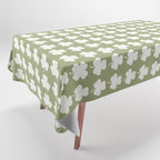 Clovers XXVIII Natural Green Botanical Pattern Tablecloth Gallery Image 1