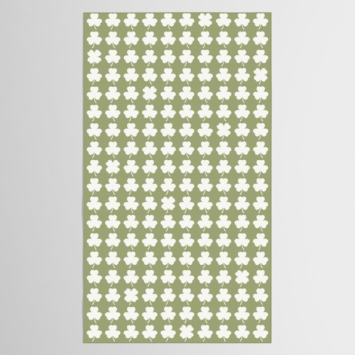 Clovers XXVIII Natural Green Botanical Pattern Tablecloth Gallery Image 2